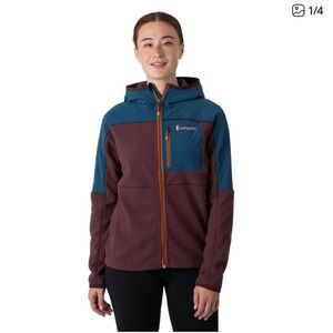Cotopaxi Maroon and Teal Hooded Jacket